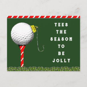 Lustiger Golf-Weihnachten Feiertagspostkarte
