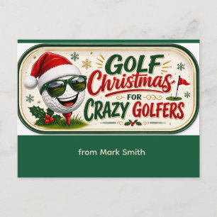 Lustiger Golf-Weihnachtsspruch für Golfer Feiertagspostkarte