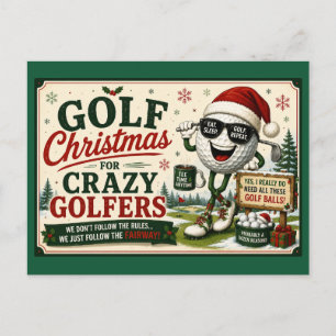 Lustiger Golf-Weihnachtsspruch für Golfer Feiertagspostkarte