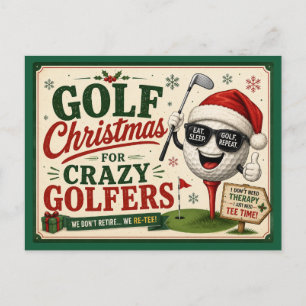 Lustiger Golf-Weihnachtsspruch für Golfer Feiertagspostkarte