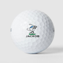 Lustiger Golfball-Charakter mit individuellem Name