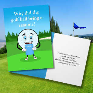 Lustiger Golfball Viel Glück bei der Arbeit Karte
