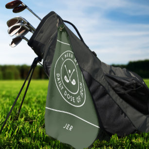 Lustiger Golfer Humor Golf Eisen Sport Olivegrün Golfhandtuch