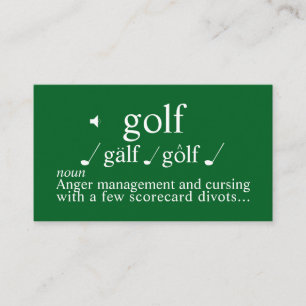 Lustiger Golflehrer Ärger Management auf dem Grün  Visitenkarte