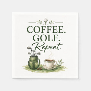Lustiger Golfspruch für Kaffeeliebhaber Serviette