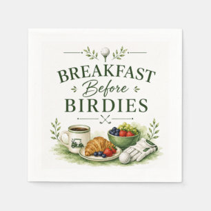 Lustiger Golfspruch für Kaffeeliebhaber Serviette