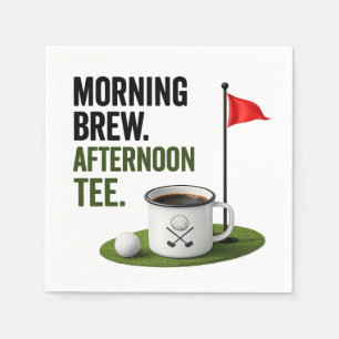 Lustiger Golfspruch für Kaffeeliebhaber Serviette