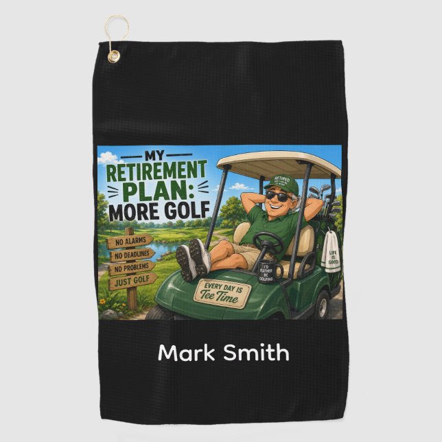 Lustiger Golfspruch mit Golfer  Golfhandtuch (Vorderseite)