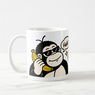 Lustiger Gorilla-Bananen-Handy-Aufkleber Kaffeetasse