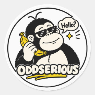 Lustiger Gorilla-Bananen-Handy-Aufkleber Runder Aufkleber