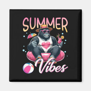 Lustiger Gorilla Schwimmen Float Sommer Stimmung S Magnet