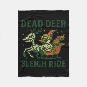 Lustiger Goth Weihnachtswitz Y Rentier Skelett Xma Fleecedecke