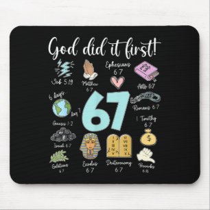 Lustiger Gott hat es zuerst gemacht 67 Meme Jesus Mousepad