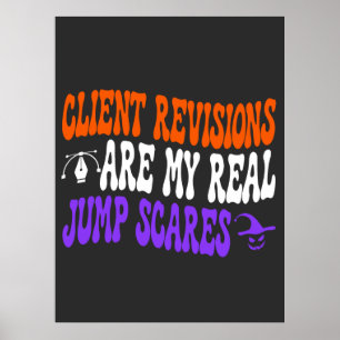 Lustiger Grafikdesigner Halloween Kundenkorrekture Poster