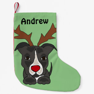 Lustiger grauer Pitbull HundeweihnachtsStrumpf Kleiner Weihnachtsstrumpf
