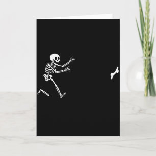 Lustiger Great Dane Running Skeleton Halloween Karte