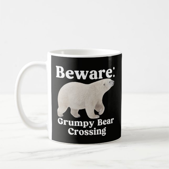 Lustiger Griesgrämiger-Bär-Kreuzung-Warnbecher Kaffeetasse (Links)