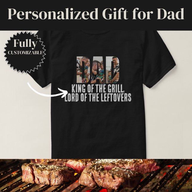 Lustiger Grillkönig-Vater T-Shirt (King of the Grill Funny Dad T-Shirt)