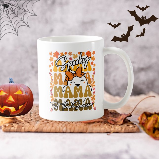 Lustiger Groovy Halloween Mama Süßer Geist Herbst  Kaffeetasse (Von Creator hochgeladen)