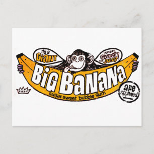 Lustiger großer Bananengummi Postkarte