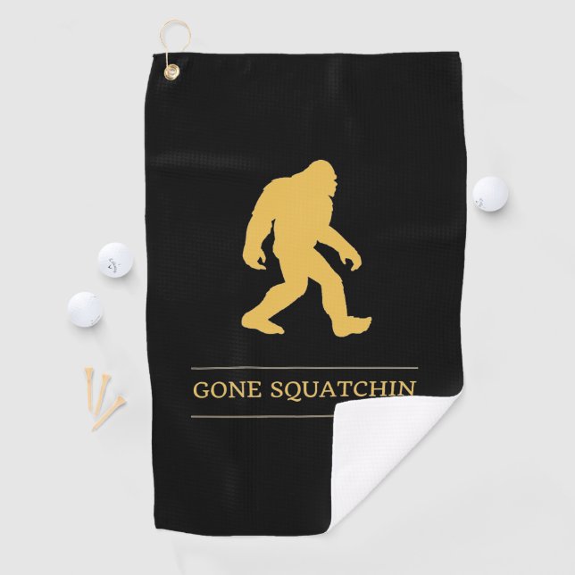 Lustiger großer Fuß gegangenes Squatchin Sasquatch Golfhandtuch (Insitu)