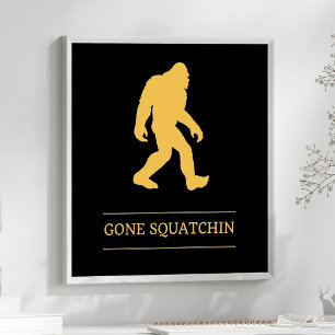 Lustiger Großer Fuß Verschwundenes Sasquatch Poster