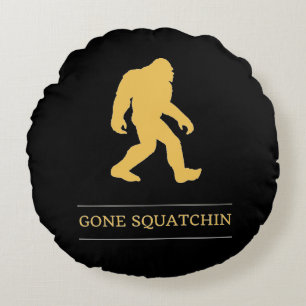 Lustiger Großer Fuß Verschwundenes Sasquatch Rundes Kissen