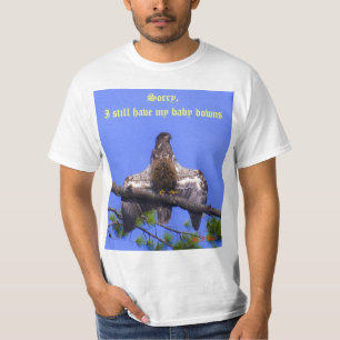 Lustiger großer Schnappschuß mit Baby kahlem Adl T-Shirt