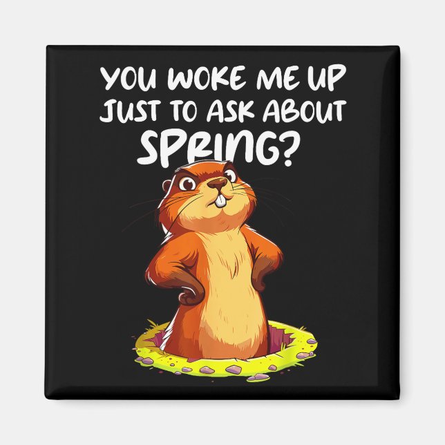 Lustiger Groundhog Day Schatten Frühling  Magnet (Vorne)