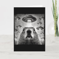 Lustiger Groundhog-Selfie mit Alien-Ufos Groundhog