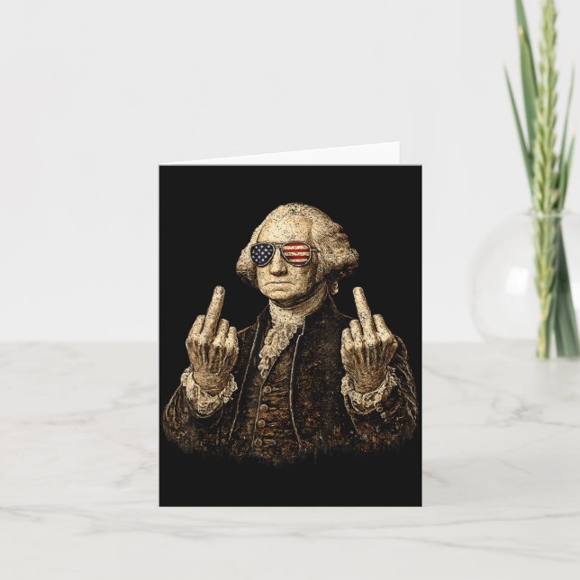 Lustiger Gründervater Mittelfinger Karte (Vorderseite)