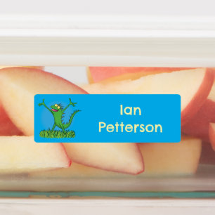 Lustiger grüner animierter Leguan-Echse personalis Etiketten