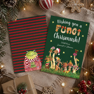 Lustiger grüner festlicher Pilz Pilze Weihnachten