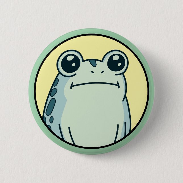 Lustiger grüner toternst Frog Toad  Button (Vorderseite)