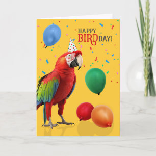 Lustiger grünflügeliger Ara-Papageien-Geburtstag Karte