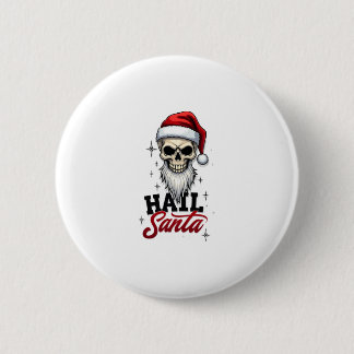 Lustiger Gruß an den Weihnachtsmann Schädel Skelet Button