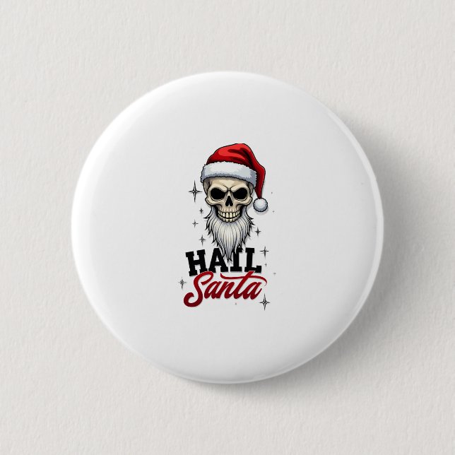 Lustiger Gruß an den Weihnachtsmann Schädel Skelet Button (Vorderseite)