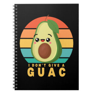 Lustiger Guacamole Essen Wortwitz Kawaii Notizblock