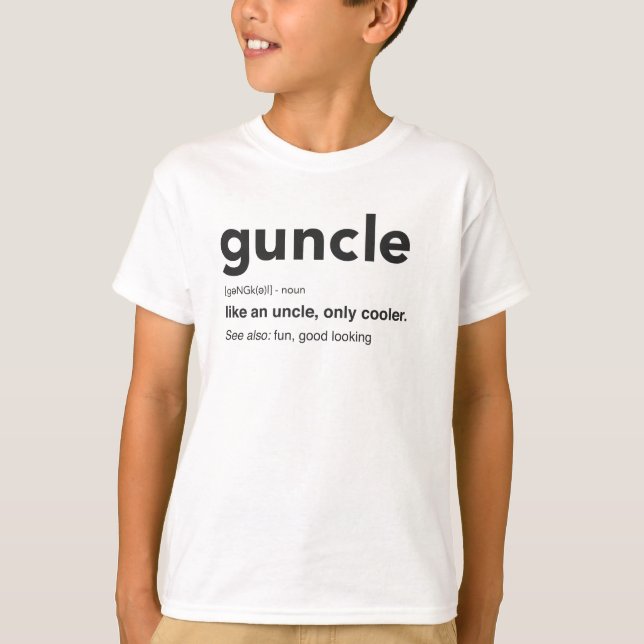 Lustiger Guncle Definitions-Druck T-Shirt (Vorderseite)