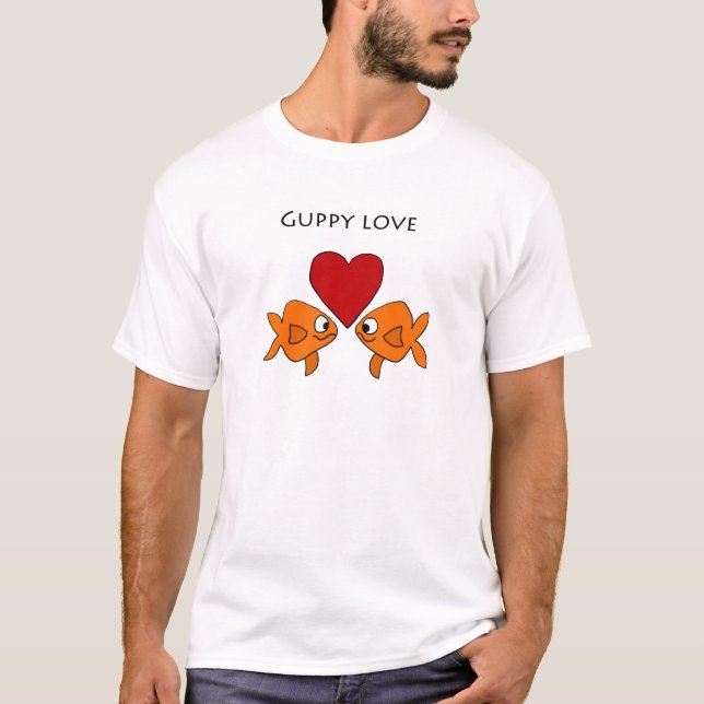 Lustiger Guppy-Liebe-Entwurf T-Shirt (Vorderseite)