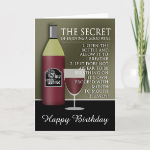 Lustiger Guter Wein Geburtstag Karte