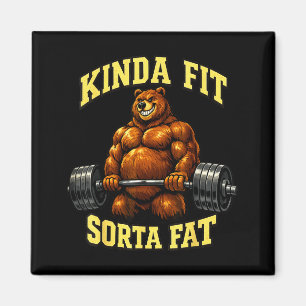 Lustiger Gym-Bär_ Einigermaßen Fit Etwas Fett Gewi Magnet