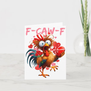 Lustiger Hahn F-caw-f Valentinstag Huhn Fcawf Karte