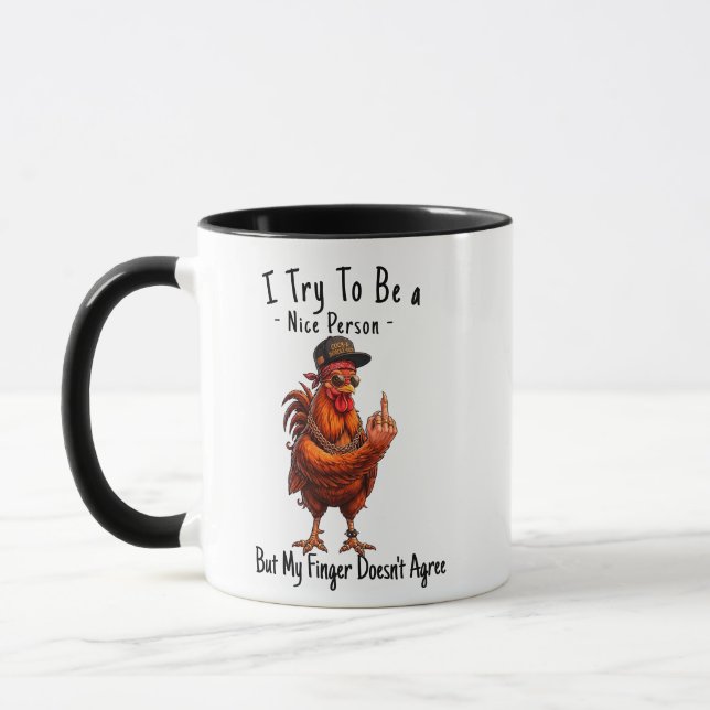 Lustiger Hahn Kaffeebecher - Sarkastischer schlech Tasse (Links)