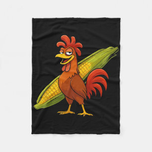 Lustiger Hahn mit Maiskolben Thanksgiving-Huhn F Fleecedecke