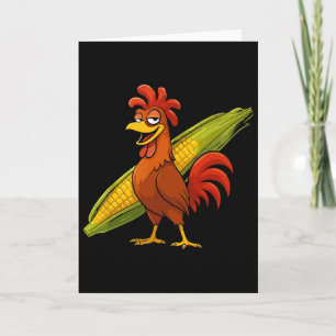 Lustiger Hahn mit Maiskolben Thanksgiving-Huhn F Karte
