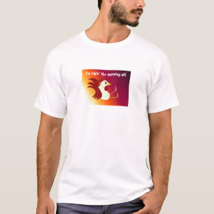 Lustiger Hahn mit Spruch T-Shirt
