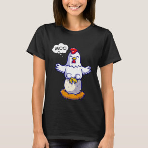 Lustiger Hahn sagt Moo Kuh Moo Huhn Mashup Fa T-Shirt