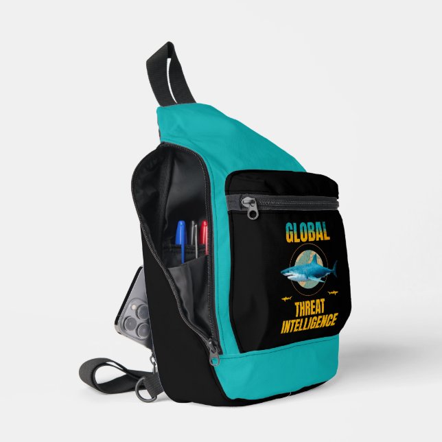Lustiger Hai Cybersicherheits-Experte Crossbody Bag (Offen)