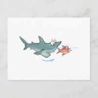 lustiger Hai, der Fisch jagt
